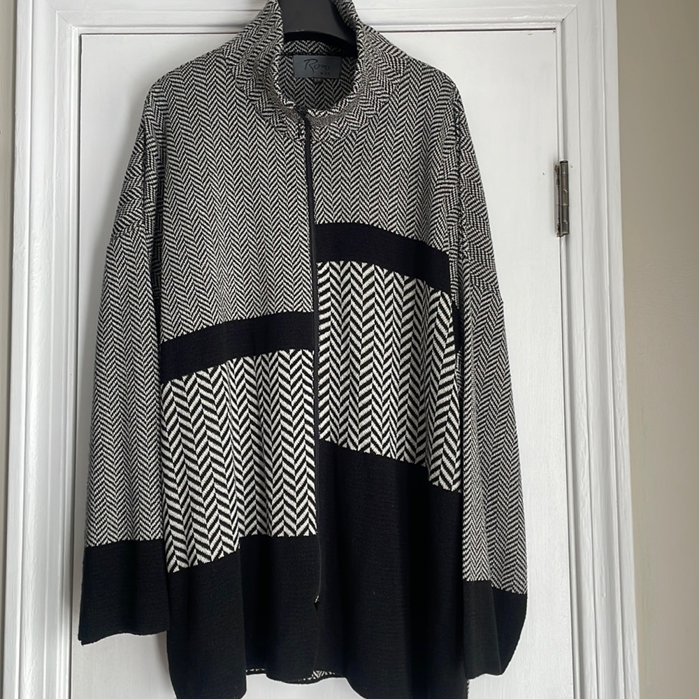 Roni Bis Zip Front Sweater Knit Jacket S/M